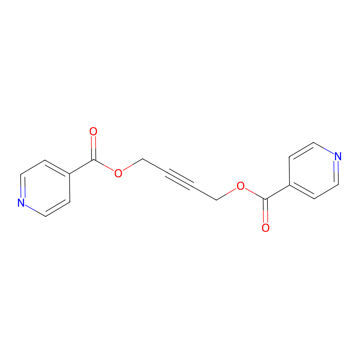 4-Pyridinecarboxylic acid, 2-butyne-1,4-diyl ester molecular structure, CAS 164736-86-1