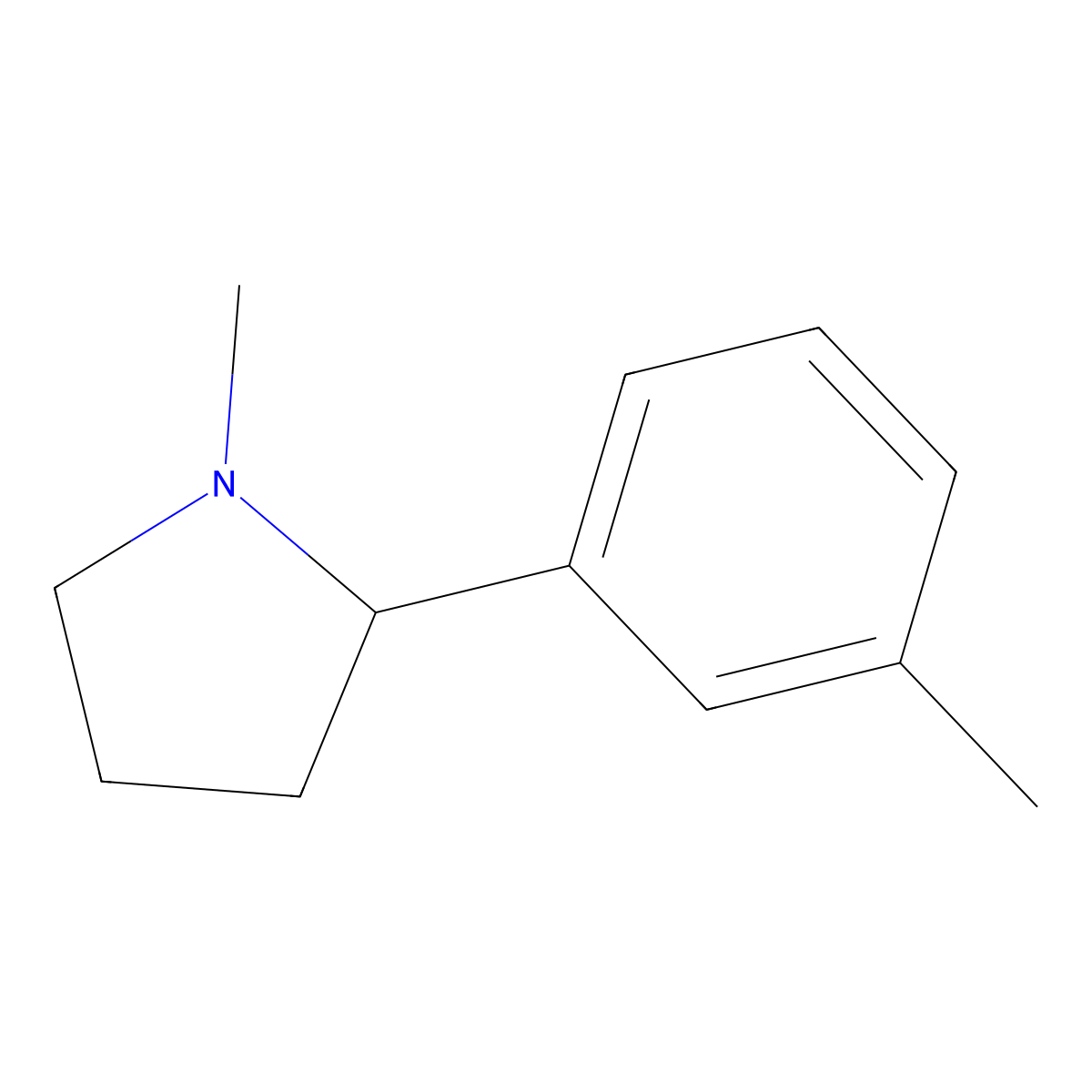 1-Methyl-2-(3-methylphenyl)pyrrolidine molecular structure, CAS 164737-28-4