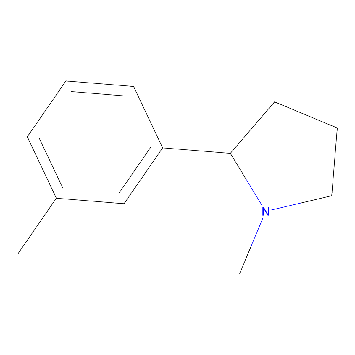 1-Methyl-2-(3-methylphenyl)pyrrolidine molecular structure, CAS 164737-28-4
