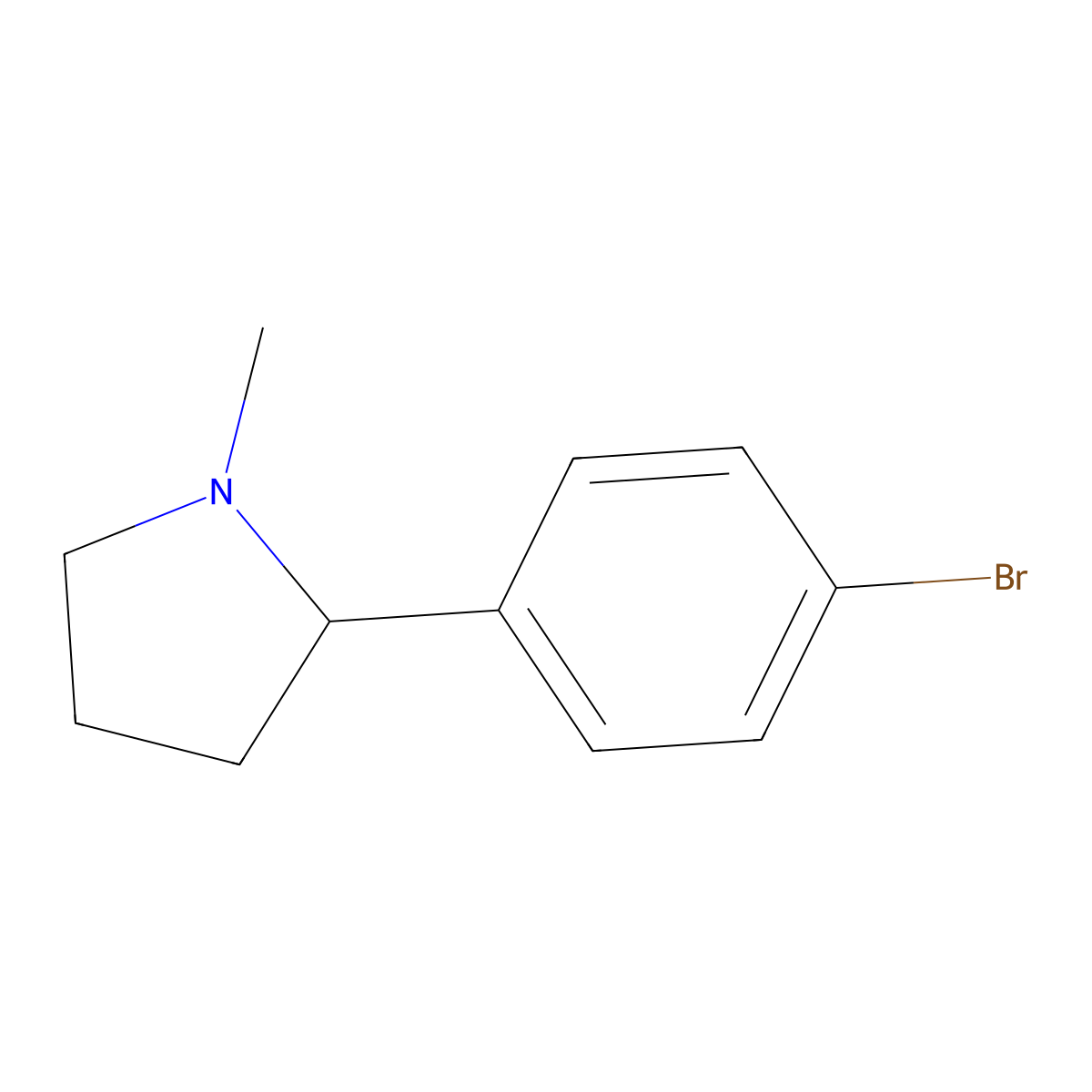 2-(4-Bromophenyl)-1-methylpyrrolidine molecular structure, CAS 164737-33-1