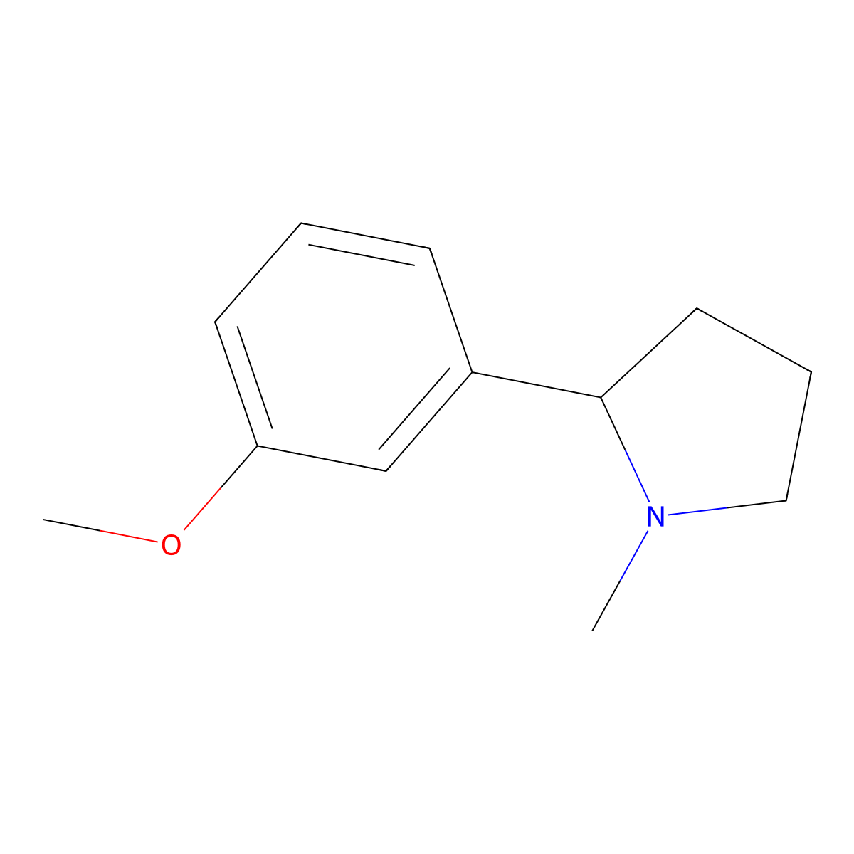 2-(3-Methoxy-phenyl)-1-methyl-pyrrolidine molecular structure, CAS 164737-35-3