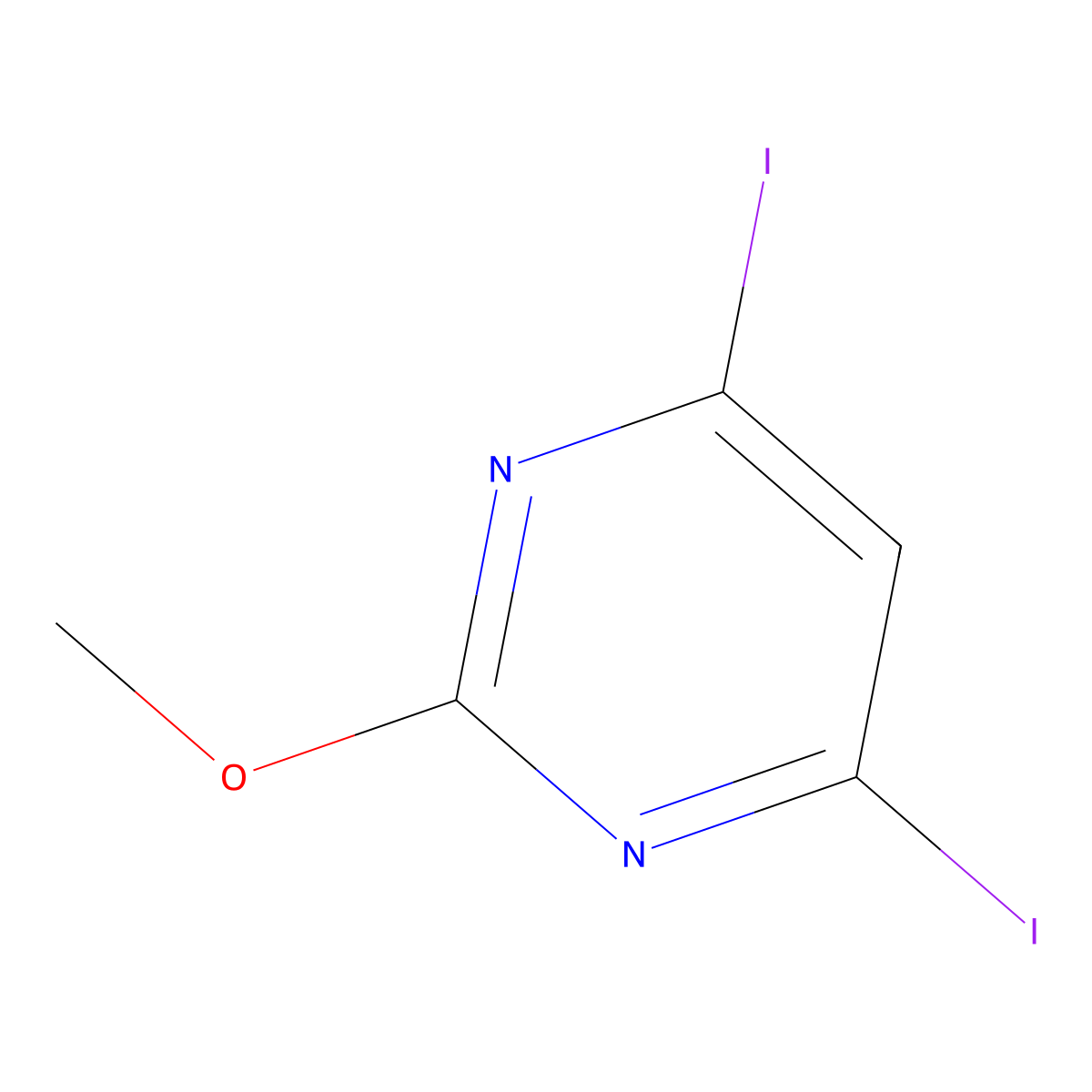 4,6-Diiodo-2-methoxypyrimidine molecular structure, CAS 164738-58-3