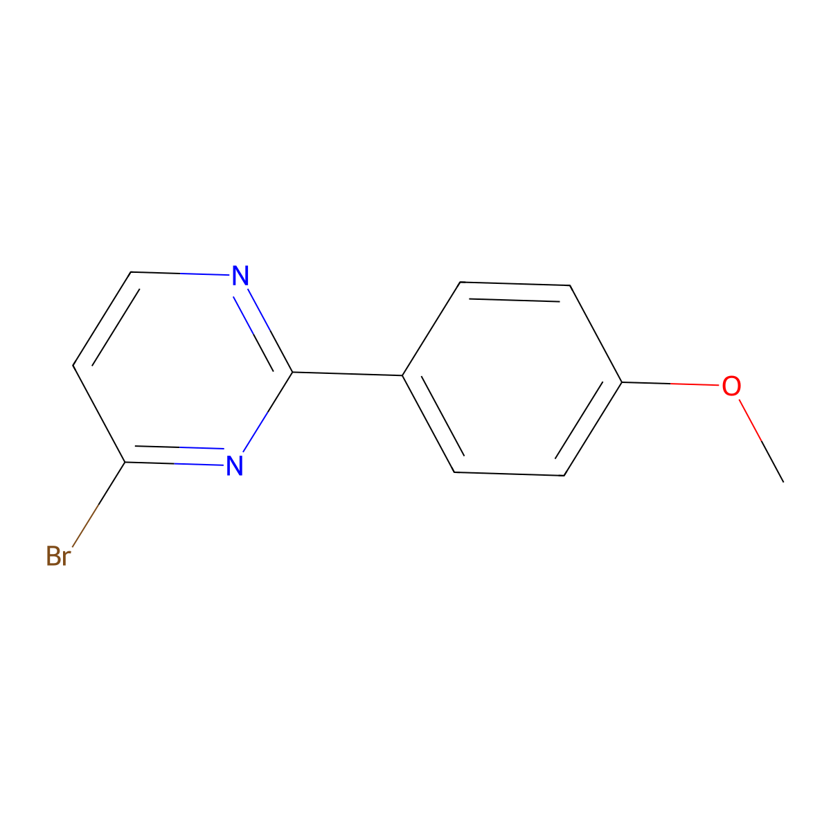 4-Bromo-2-(4-methoxyphenyl)pyrimidine molecular structure, CAS 164738-63-0
