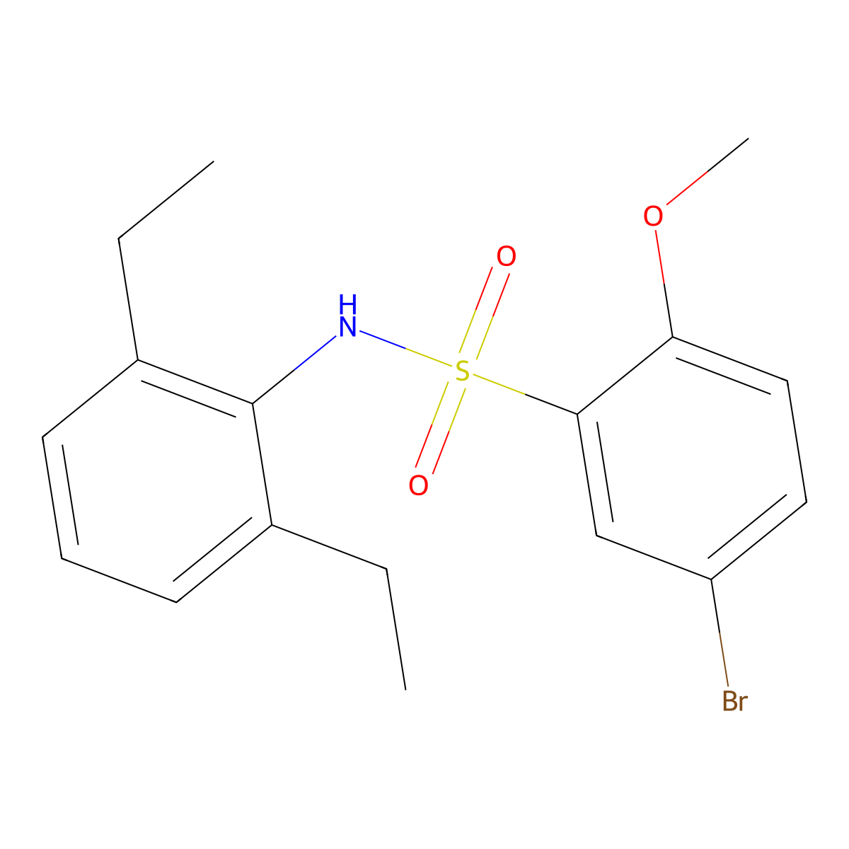 5-Bromo-N-(2,6-diethylphenyl)-2-methoxybenzenesulfonamide molecular structure, CAS 1647777-30-7