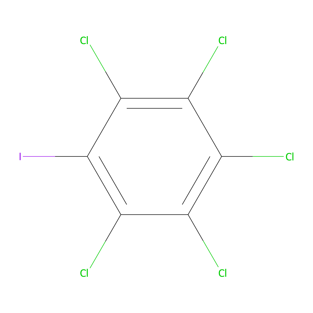 Benzene, pentachloroiodo- molecular structure, CAS 16478-18-5