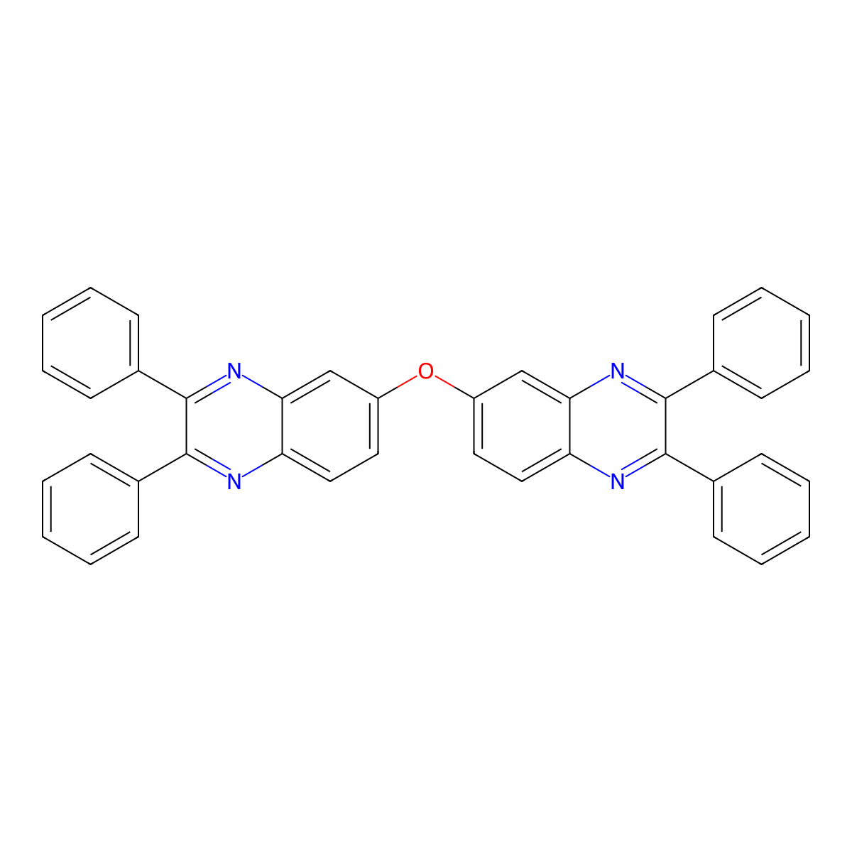 Quinoxaline, 6,6'-oxybis[2,3-diphenyl- molecular structure, CAS 16478-99-2