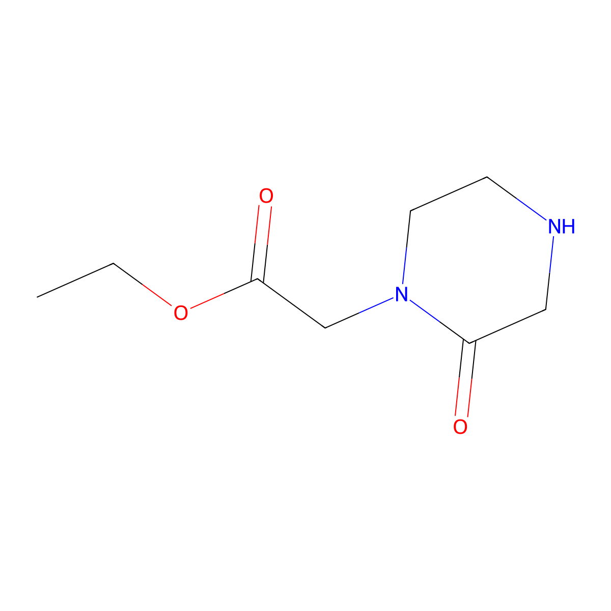 Ethyl 2-(2-oxopiperazin-1-yl)acetate molecular structure, CAS 164784-87-6
