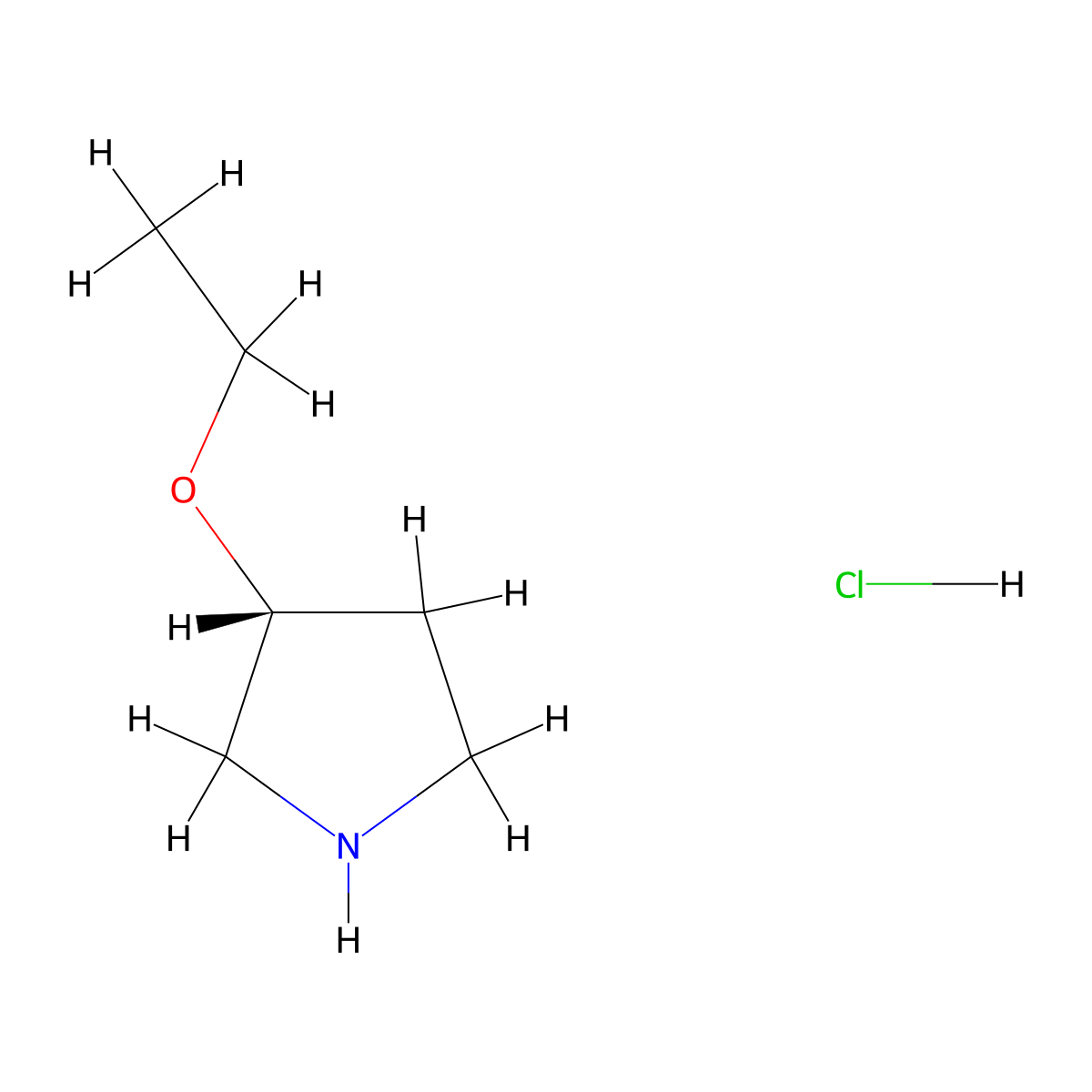 (R)-3-Ethoxy-pyrrolidine hydrochloride molecular structure, CAS 164790-65-2