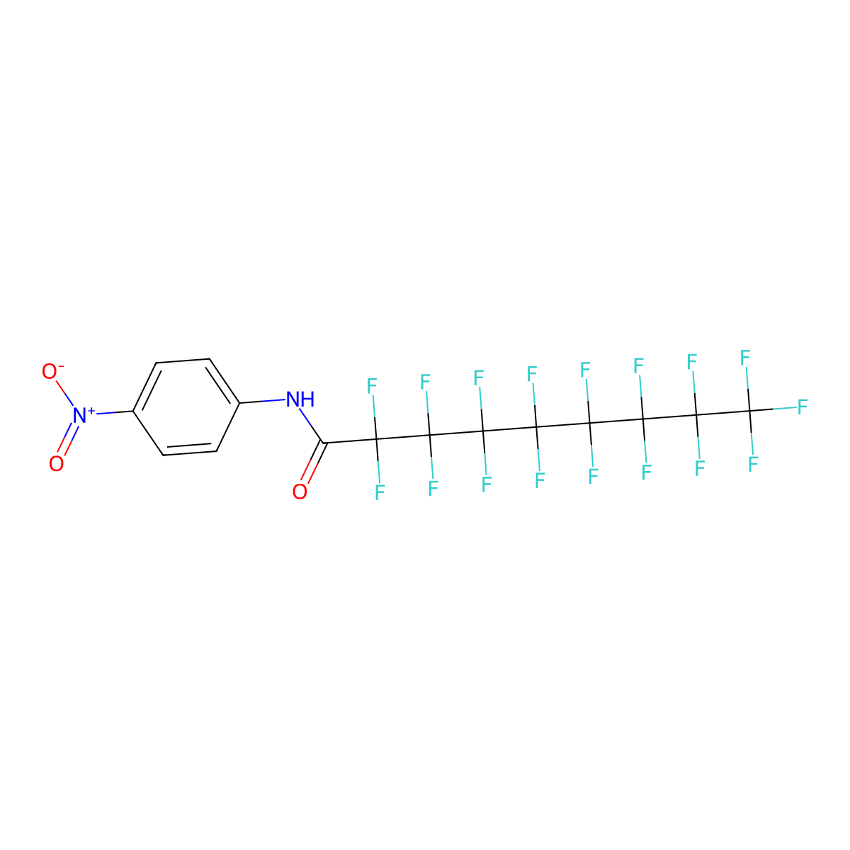 2,2,3,3,4,4,5,5,6,6,7,7,8,8,9,9,9-Heptadecafluoro-N-(4-nitrophenyl)nonanamide molecular structure, CAS 164796-46-7