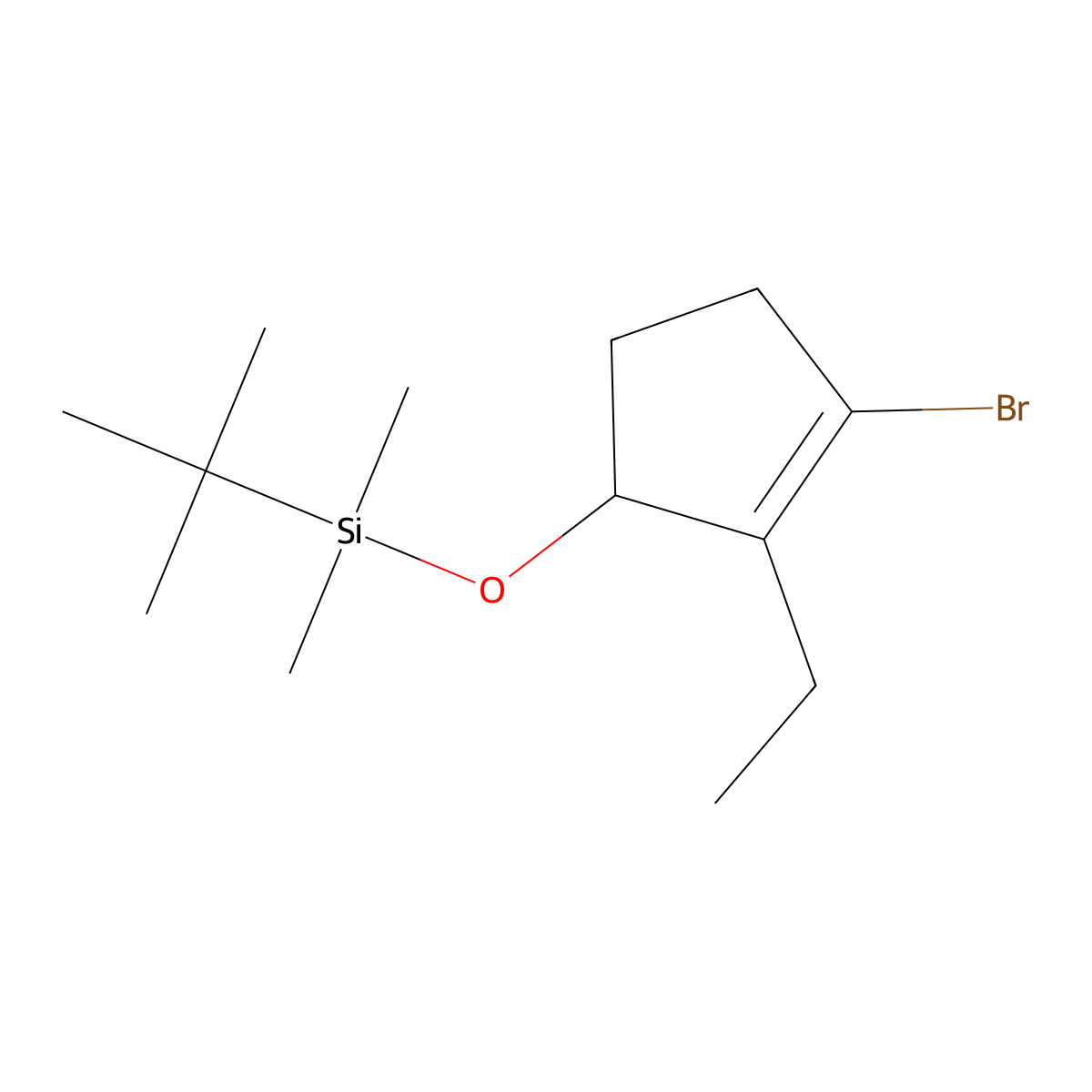 ((3-Bromo-2-ethylcyclopent-2-EN-1-YL)oxy)(tert-butyl)dimethylsilane molecular structure, CAS 1648007-71-9