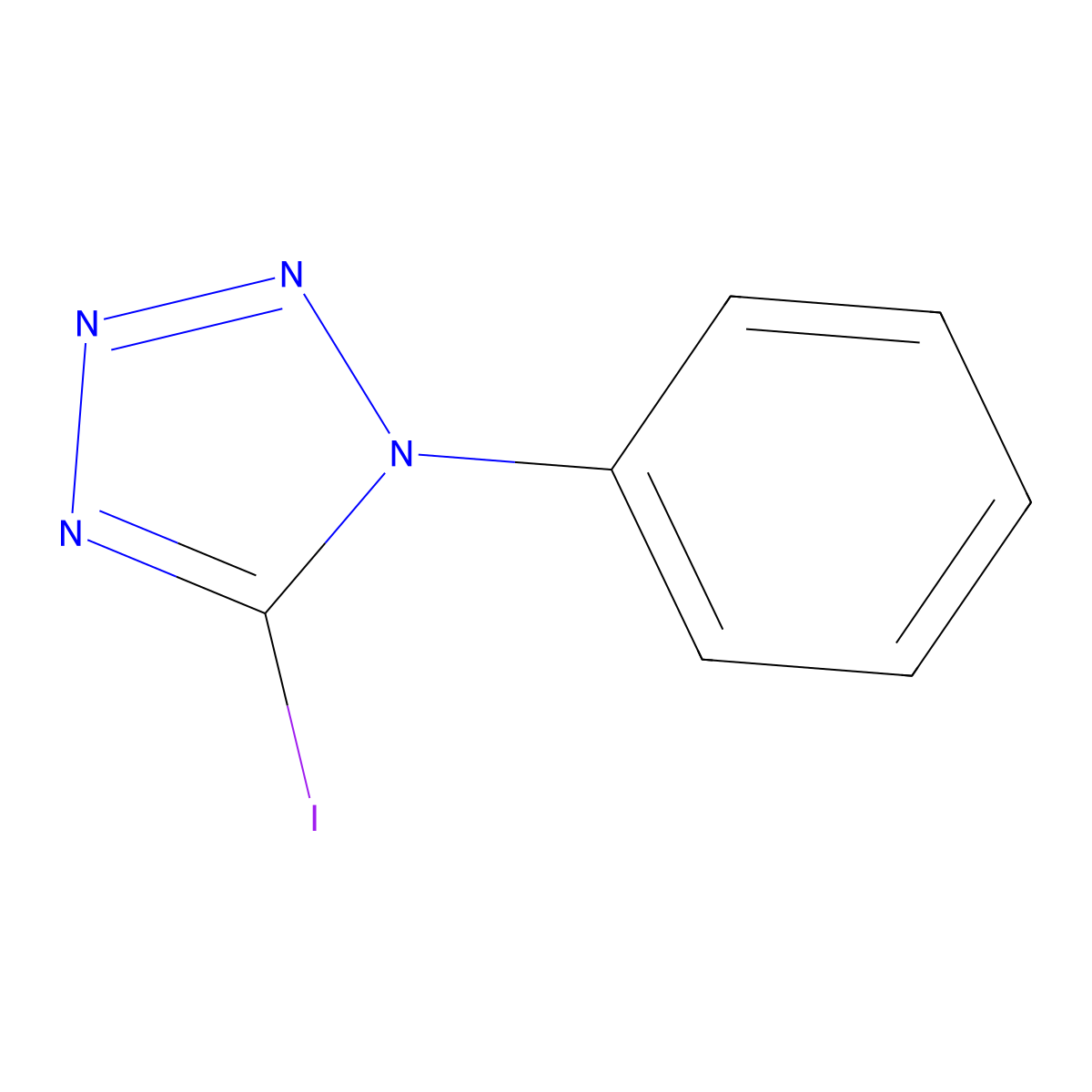 5-Iodo-1-phenyltetrazole molecular structure, CAS 16484-16-5