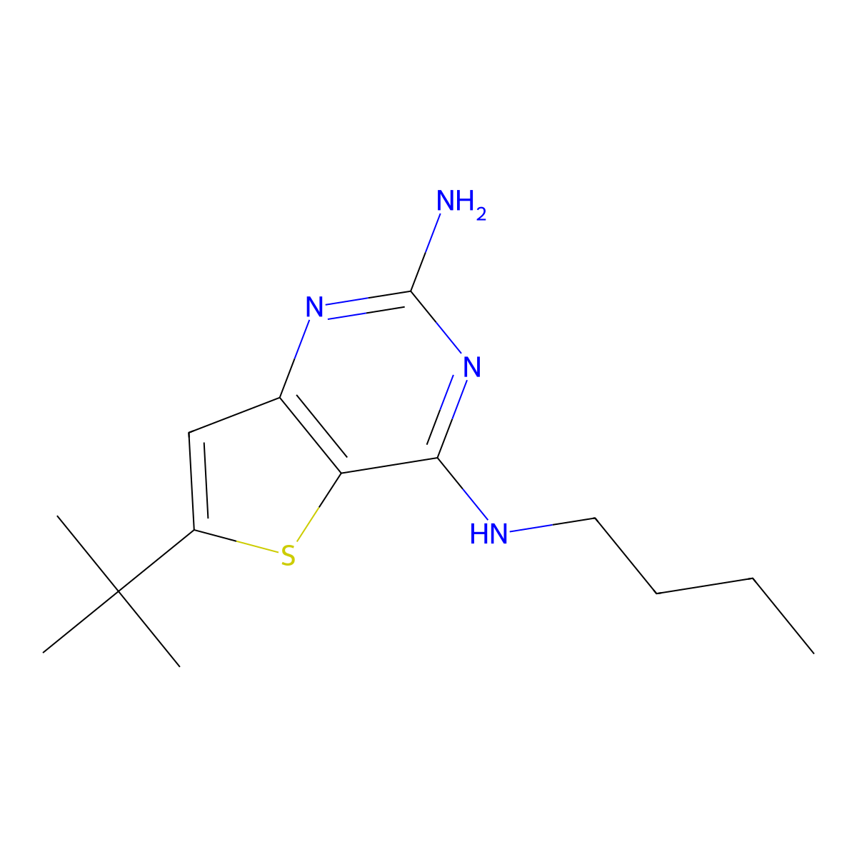 6-(Tert-butyl)-N4-butylthieno[3,2-D]pyrimidine-2,4-diamine molecular structure, CAS 1648566-40-8
