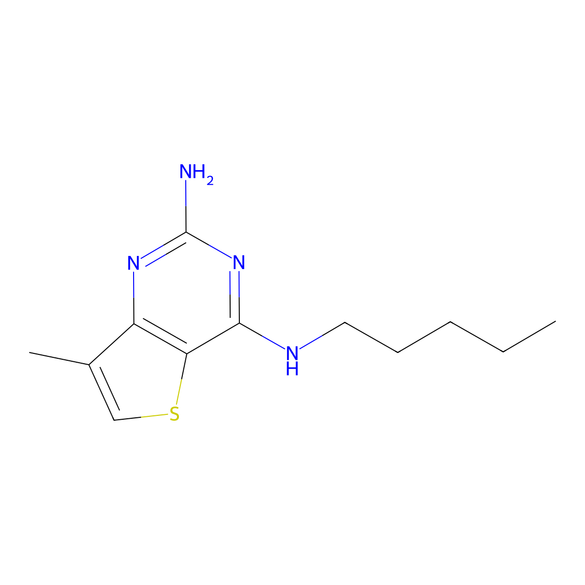 7-Methyl-N4-pentylthieno[3,2-D]pyrimidine-2,4-diamine molecular structure, CAS 1648566-51-1