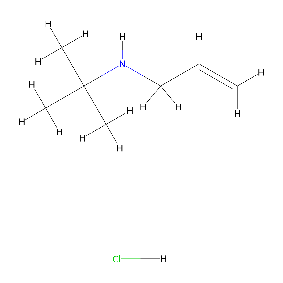 Tert-butyl(prop-2-en-1-yl)amine hydrochloride molecular structure, CAS 16486-67-2