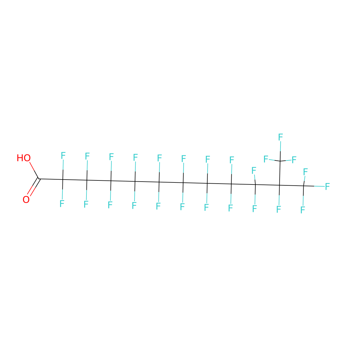 Docosafluoro-11-(trifluoromethyl)lauric acid molecular structure, CAS 16486-96-7