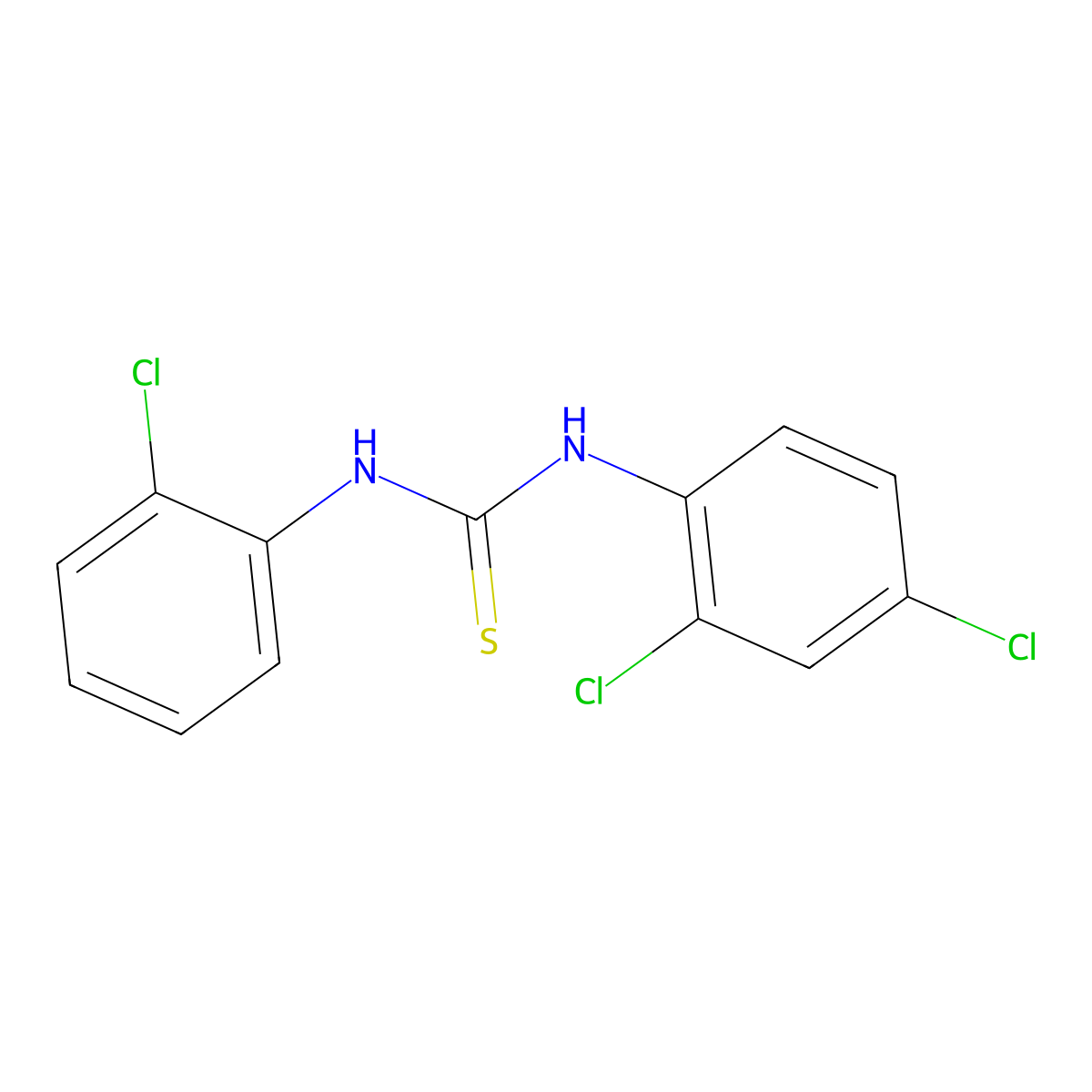1-(2-Chlorophenyl)-3-(2,4-dichlorophenyl)thiourea molecular structure, CAS 164861-59-0