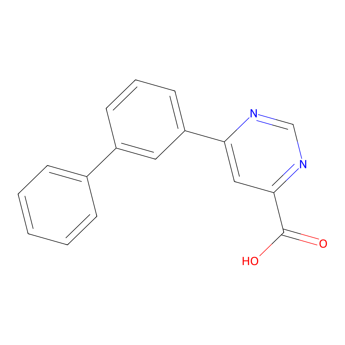 6-[1,1'-Biphenyl]-3-yl-4-pyrimidinecarboxylic acid molecular structure, CAS 1648618-20-5