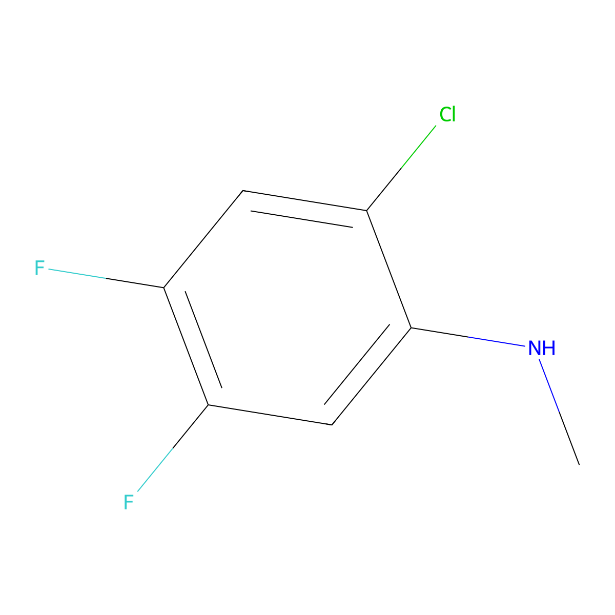 2-chloro-4,5-difluoro-N-methylaniline molecular structure, CAS 1648618-36-3