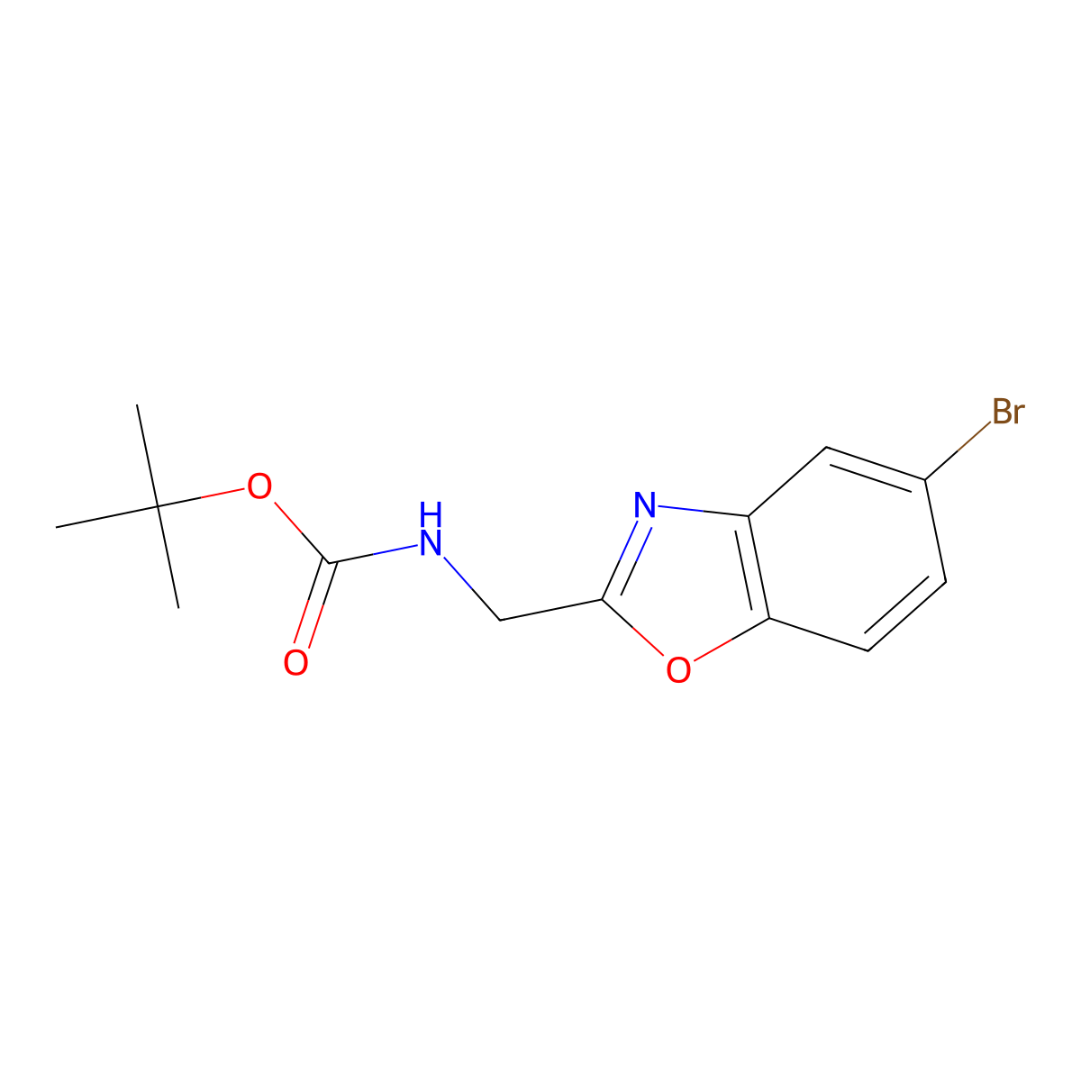 tert-butyl N-[(5-bromo-1,3-benzoxazol-2-yl)methyl]carbamate molecular structure, CAS 1648720-56-2