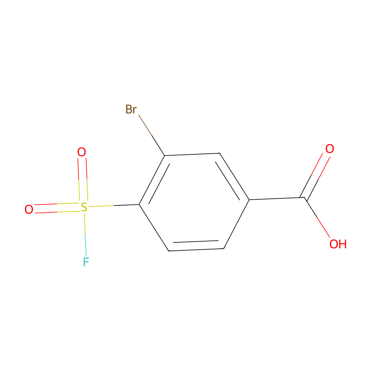 3-Bromo-4-(fluorosulfonyl)benzoic acid molecular structure, CAS 1648793-91-2