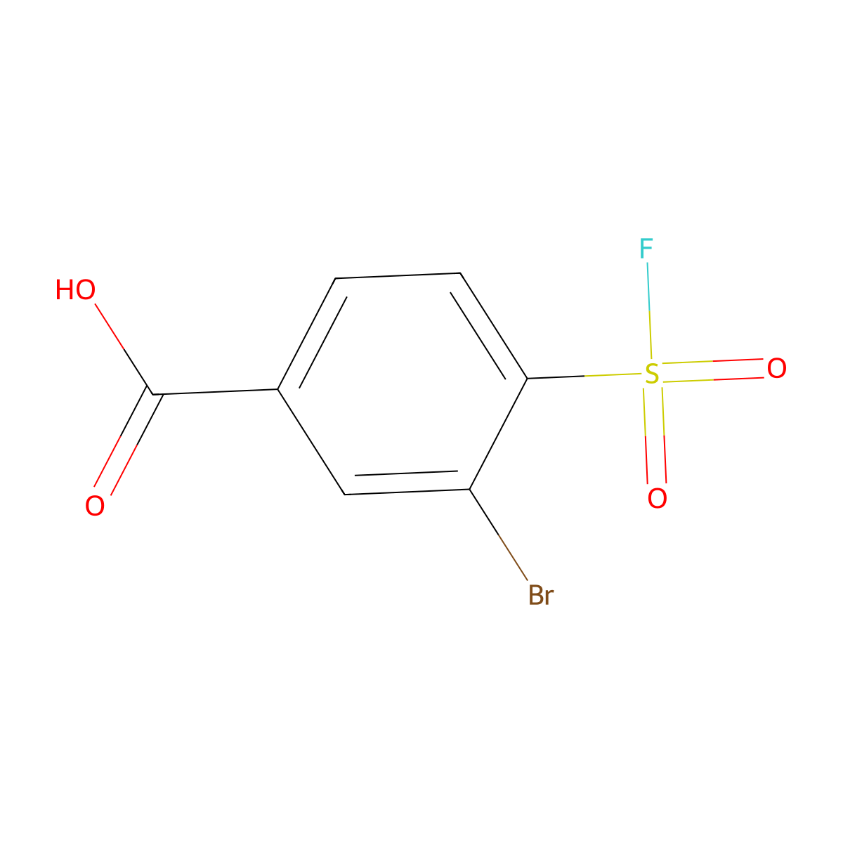 3-Bromo-4-(fluorosulfonyl)benzoic acid molecular structure, CAS 1648793-91-2