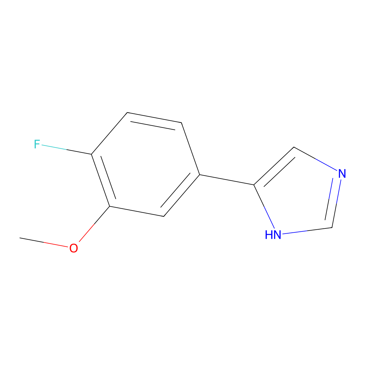 4-(4-fluoro-3-methoxyphenyl)-1H-imidazole molecular structure, CAS 1648799-27-2