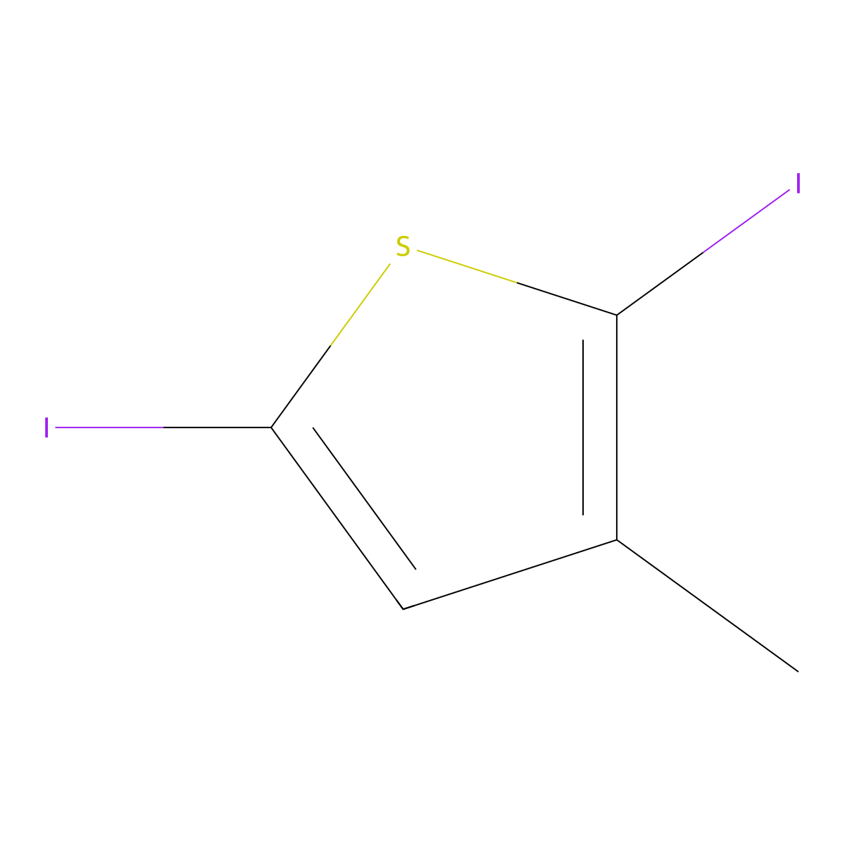 2,5-Diiodo-3-methylthiophene molecular structure, CAS 16488-60-1