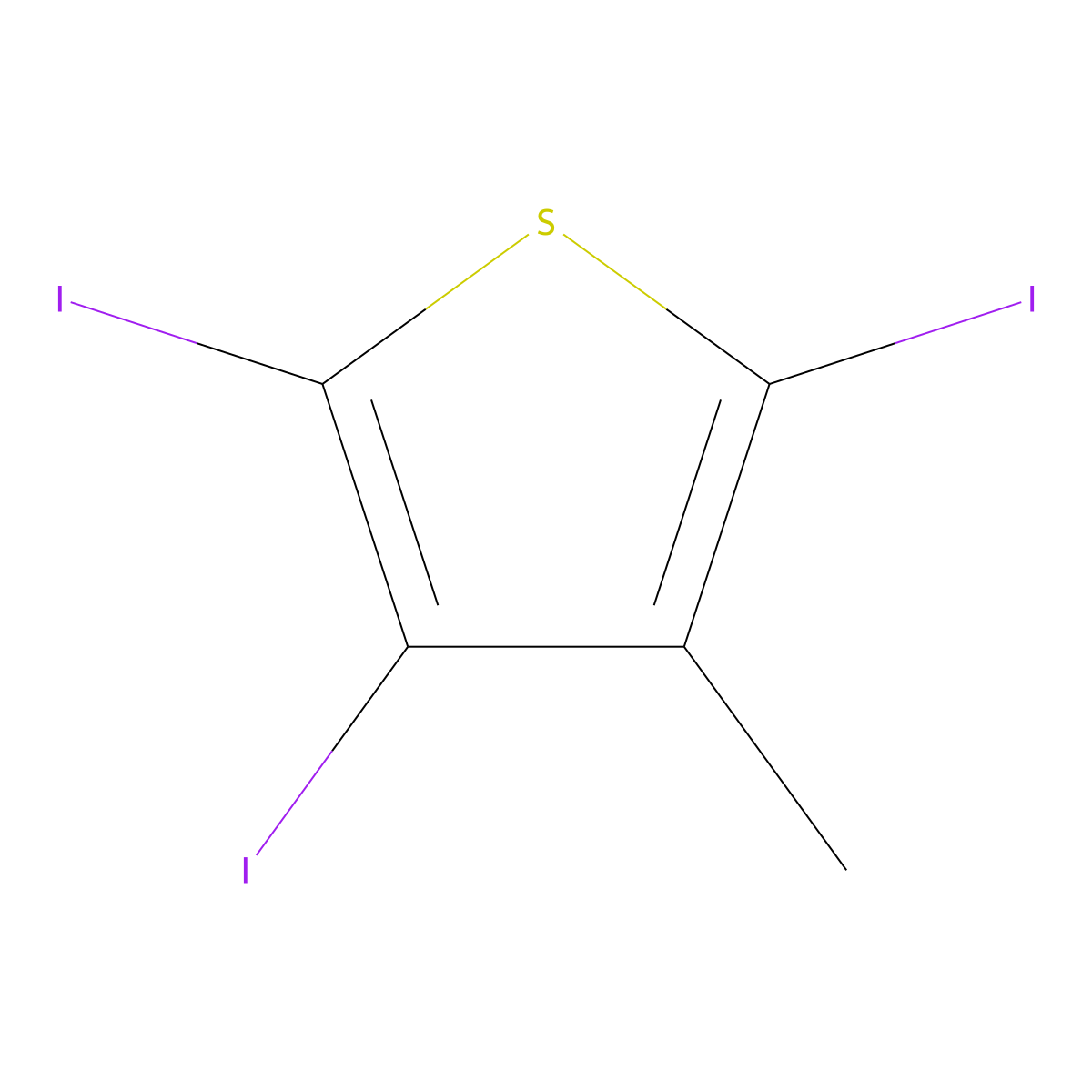 2,3,5-Triiodo-4-methylthiophene molecular structure, CAS 16488-62-3