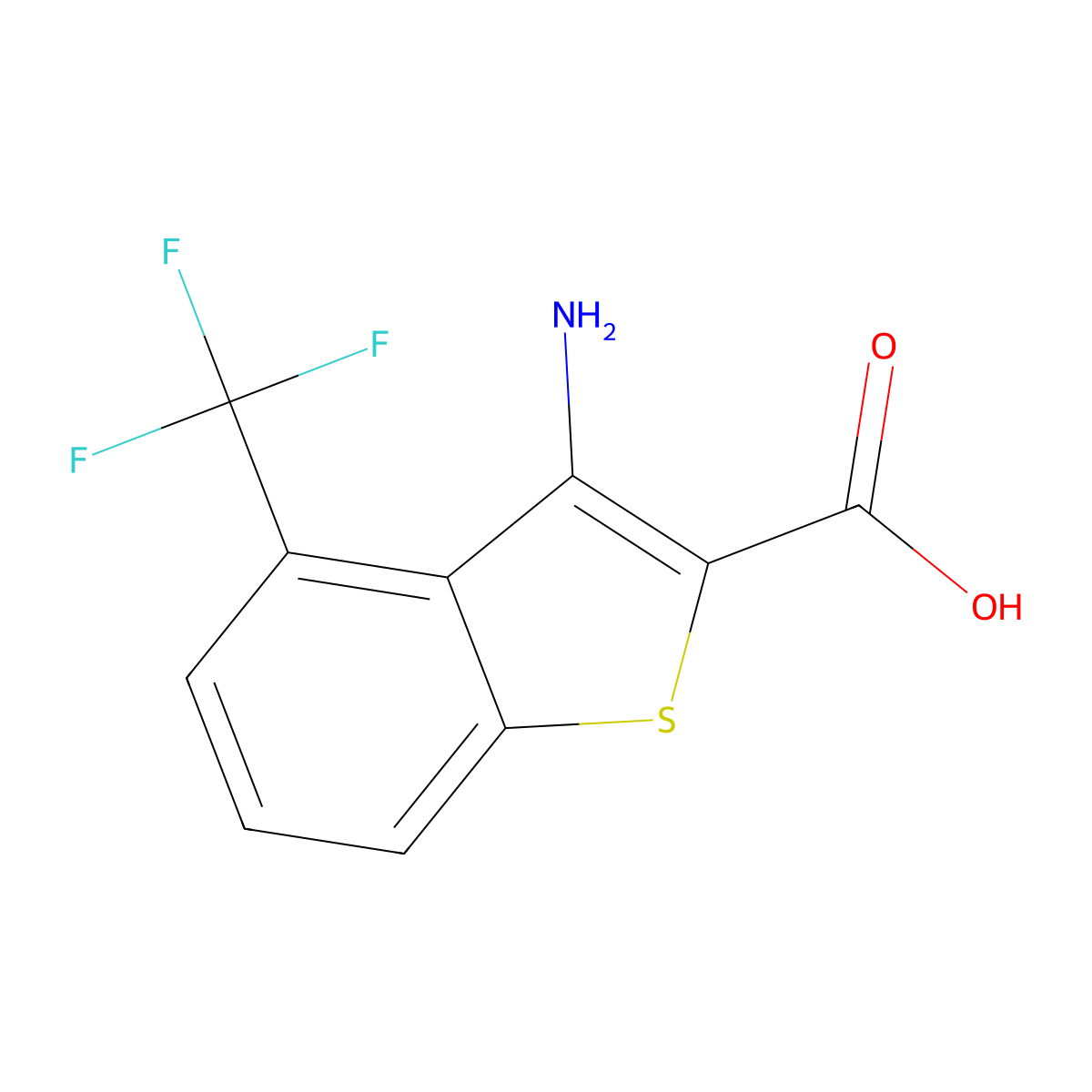 3-Amino-4-(trifluoromethyl)benzo[b]thiophene-2-carboxylic acid molecular structure, CAS 1648807-88-8