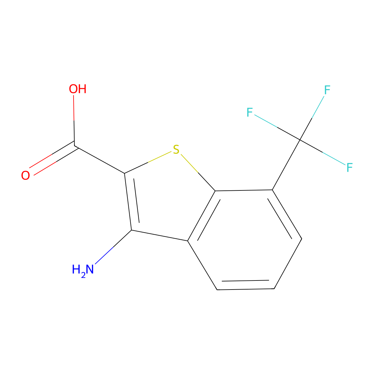 3-Amino-7-(trifluoromethyl)benzo[b]thiophene-2-carboxylic acid molecular structure, CAS 1648807-91-3