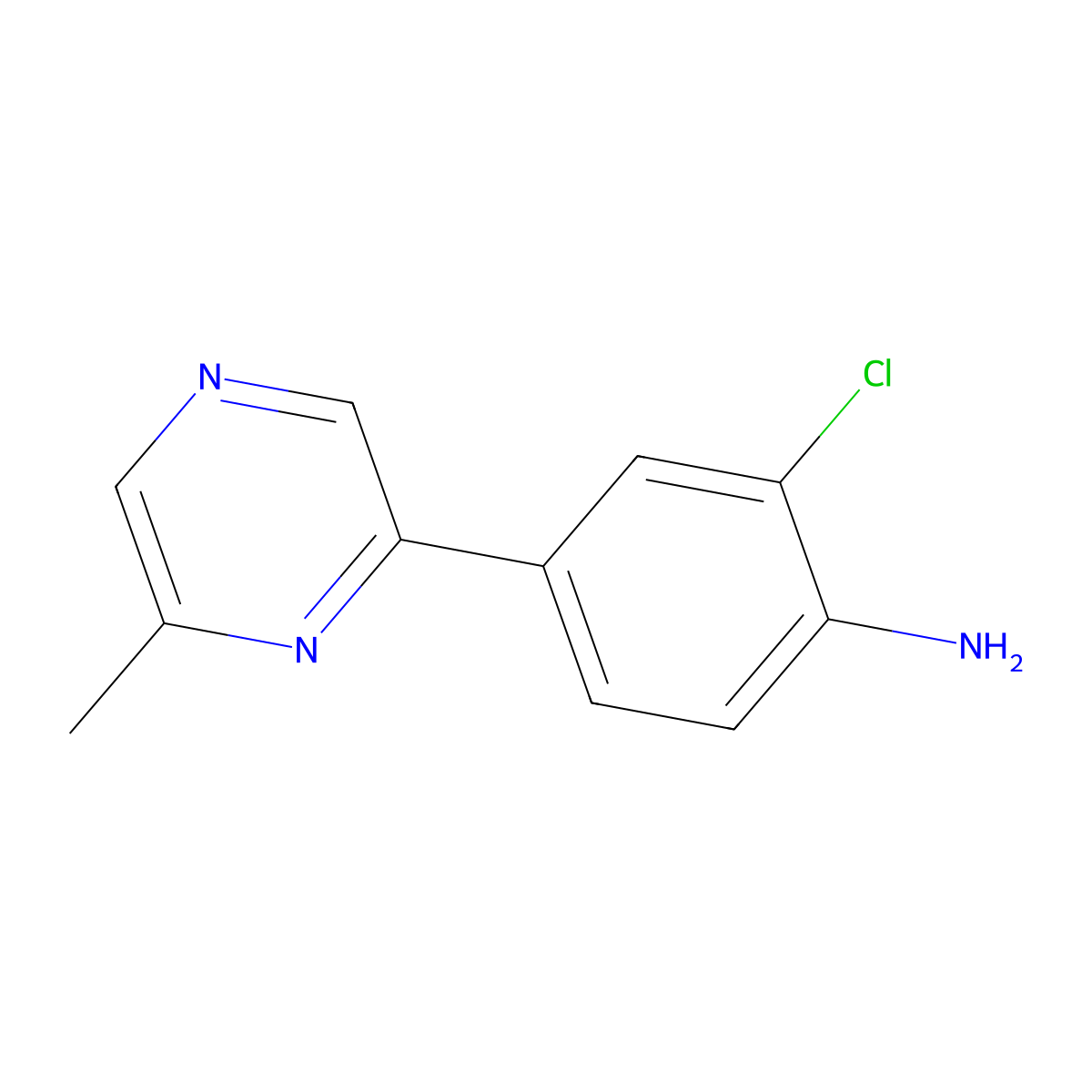 2-Chloro-4-(6-methylpyrazin-2-yl)aniline molecular structure, CAS 1648864-30-5