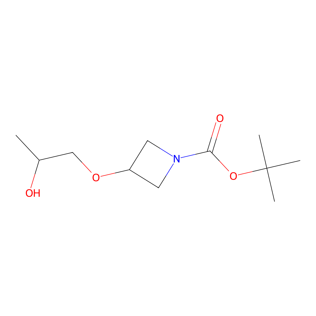 Tert-butyl 3-(2-hydroxypropoxy)azetidine-1-carboxylate molecular structure, CAS 1648864-44-1