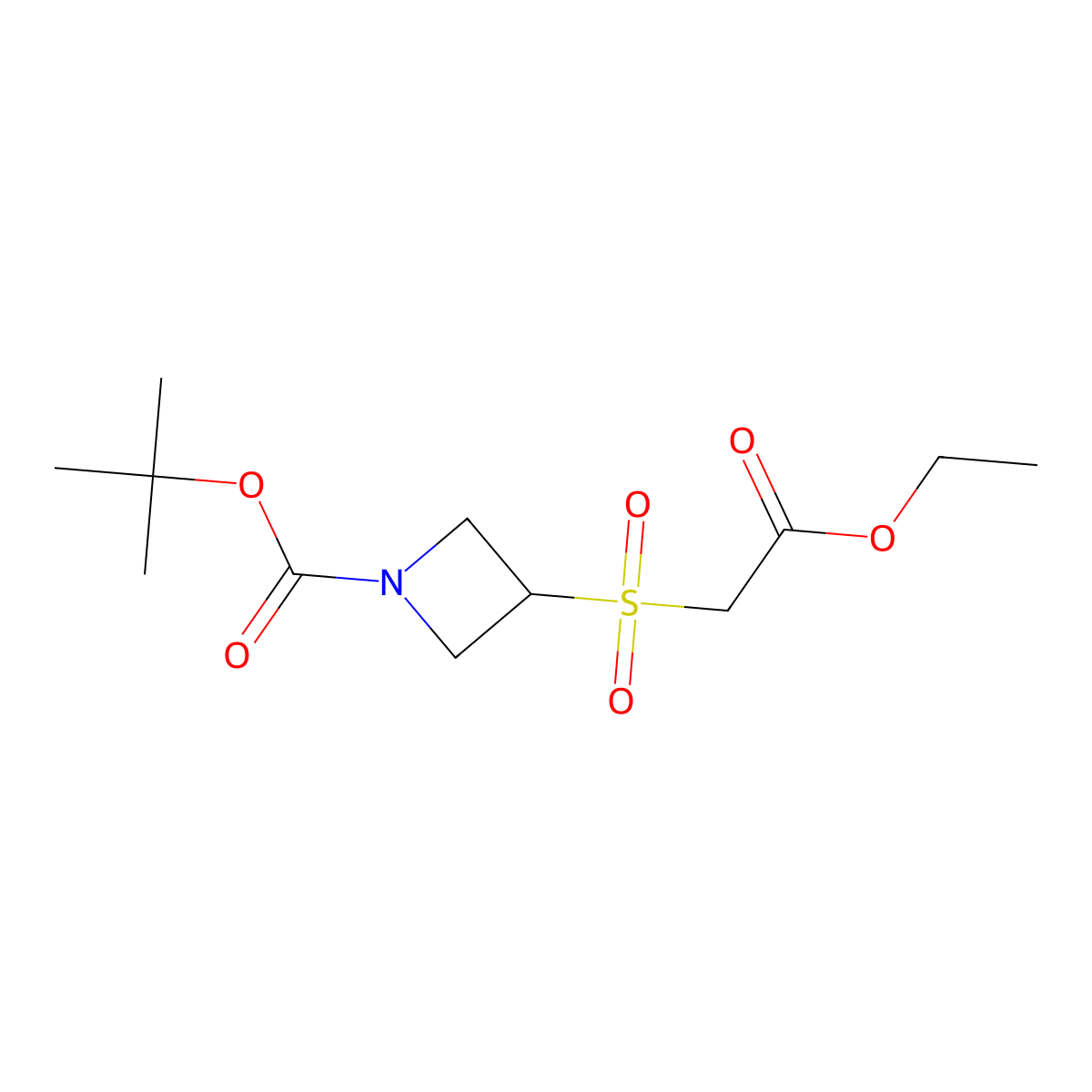 N-BOC-3-[(2-ethoxy-2-oxoethane)sulfonyl]azetidine molecular structure, CAS 1648864-57-6