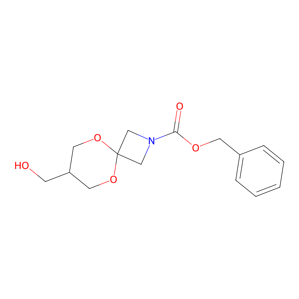 Benzyl 7-(hydroxymethyl)-5,9-dioxa-2-azaspiro[3.5]nonane-2-carboxylate molecular structure, CAS 1648864-66-7