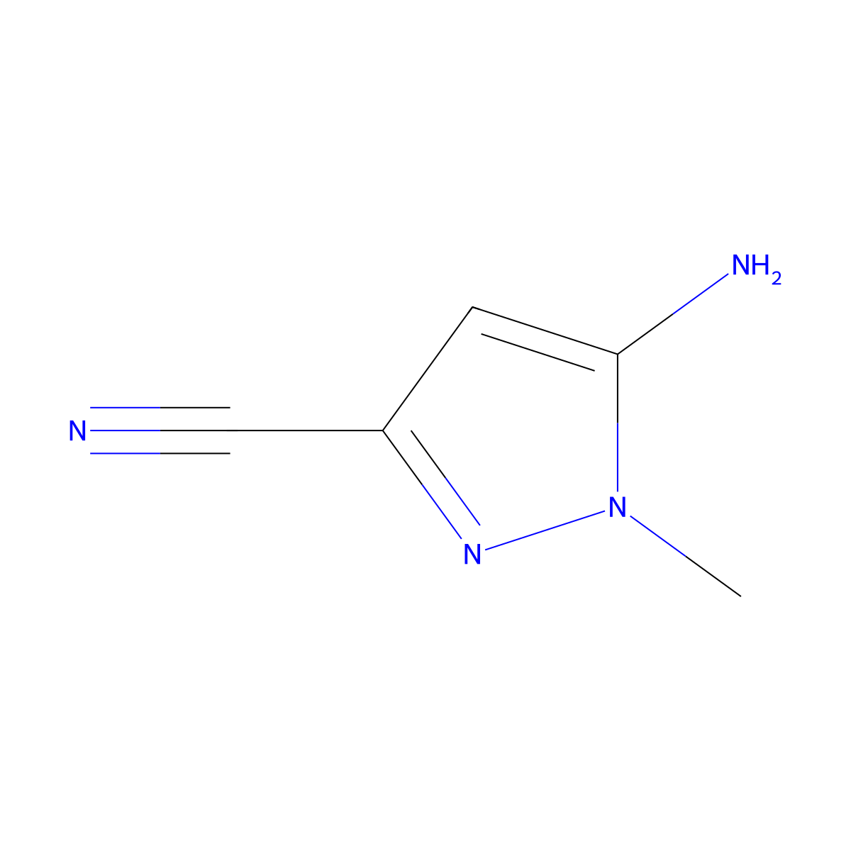 5-Amino-1-methyl-1H-pyrazole-3-carbonitrile molecular structure, CAS 1648881-93-9