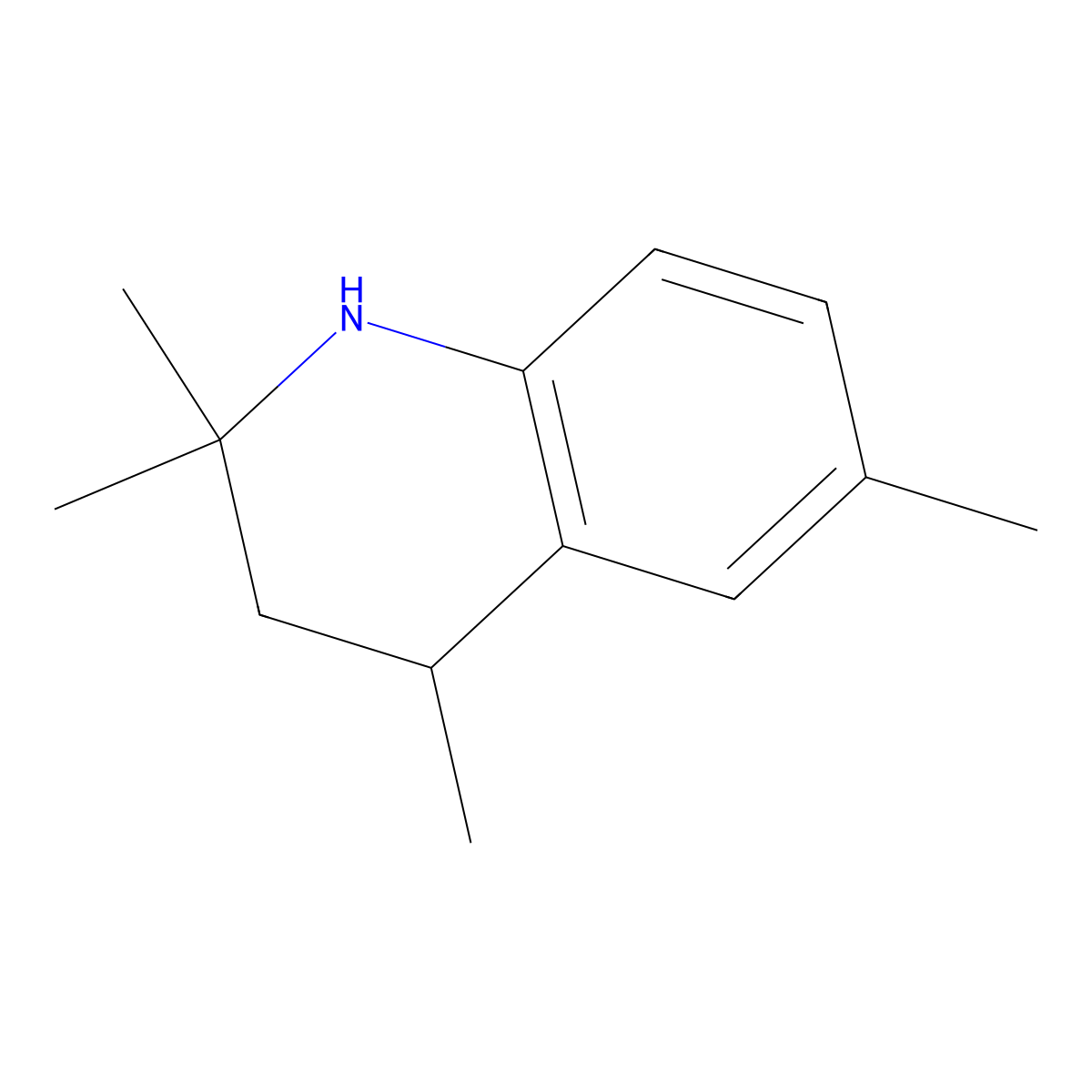 2,2,4,6-Tetramethyl-1,2,3,4-tetrahydroquinoline molecular structure, CAS 16489-89-7