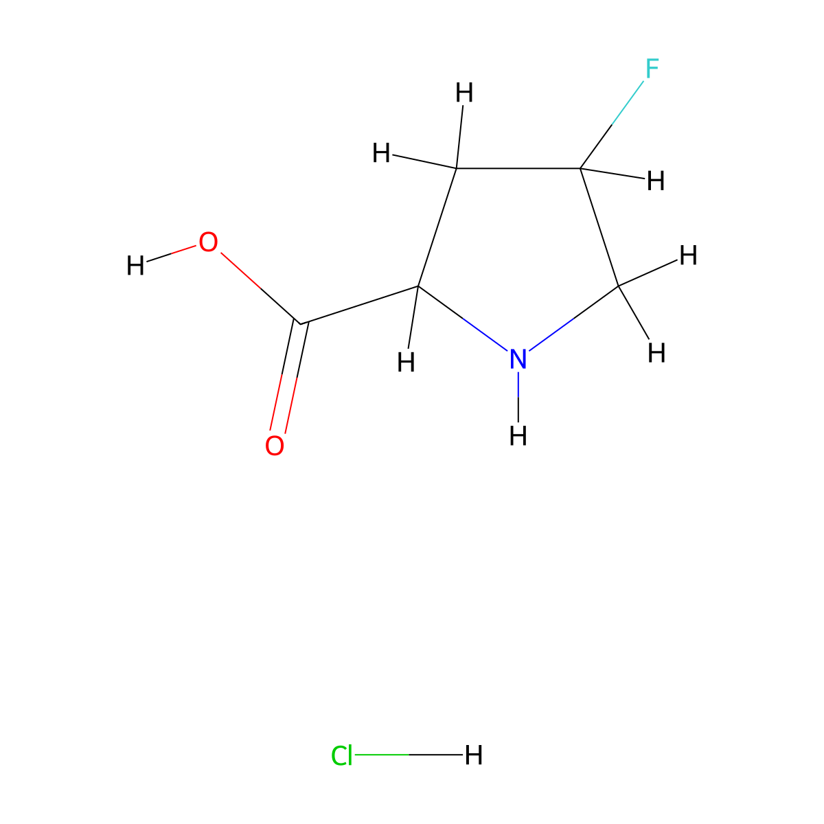 trans-4-Fluoropyrrolidine-2-carboxylic acid hydrochloride molecular structure, CAS 1648910-82-0