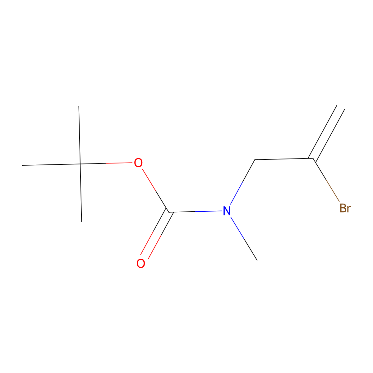 tert-butyl N-(2-bromoprop-2-en-1-yl)-N-methylcarbamate molecular structure, CAS 1648929-96-7