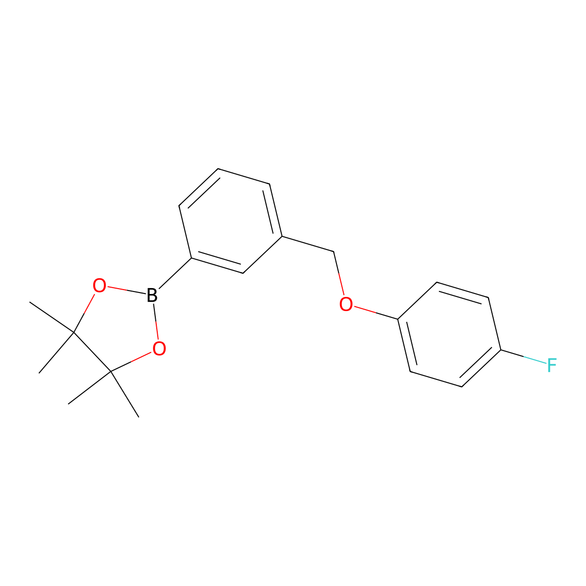 1,3,2-Dioxaborolane, 2-[3-[(4-fluorophenoxy)methyl]phenyl]-4,4,5,5-tetramethyl- molecular structure, CAS 1648930-13-5
