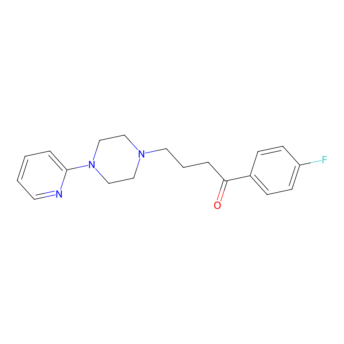 Azaperone molecular structure, CAS 1649-18-9