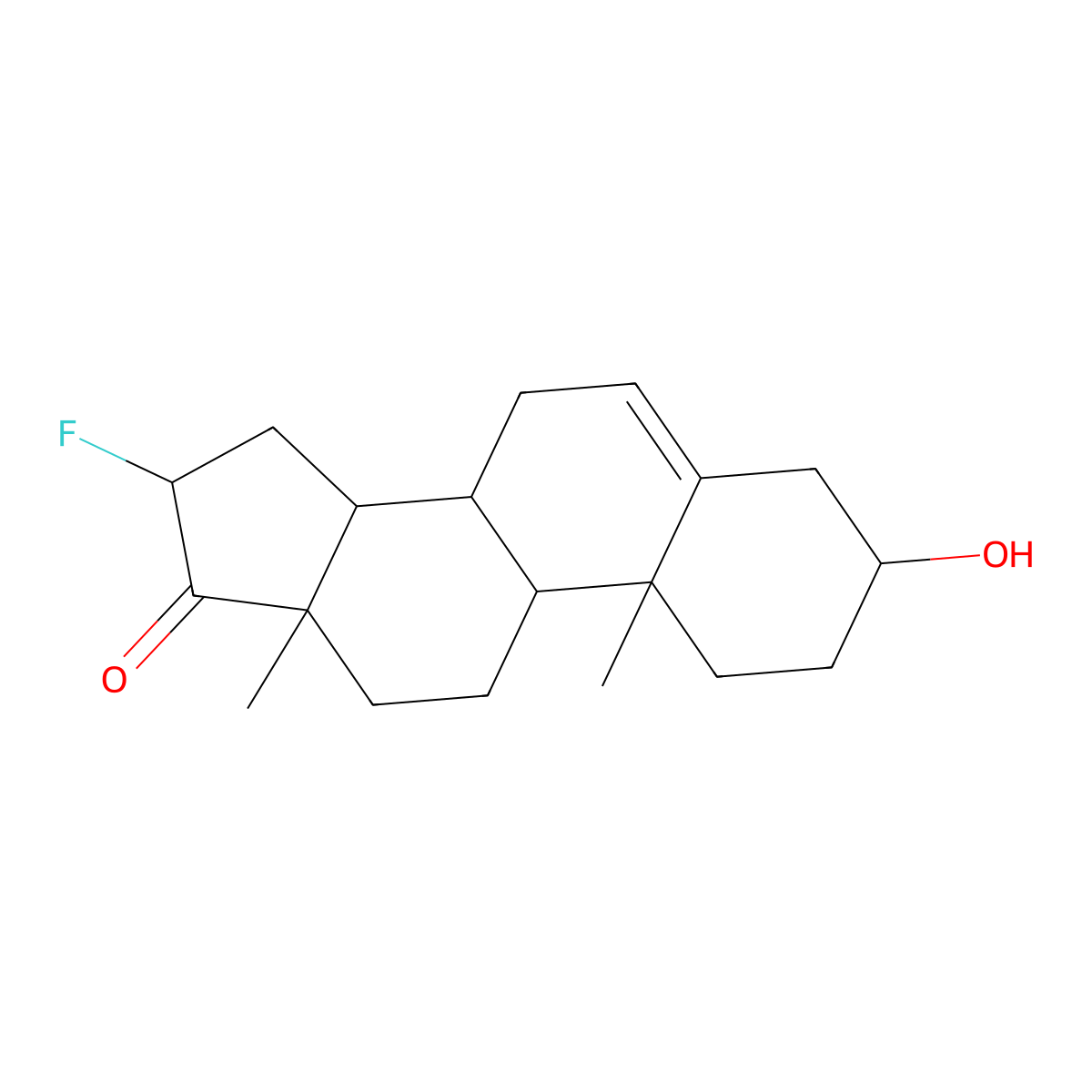 16-Fluoro-3-hydroxy-10,13-dimethyl-1,2,3,4,7,8,9,11,12,14,15,16-dodecahydrocyclopenta[a]phenanthren-17-one molecular structure, CAS 1649-27-0
