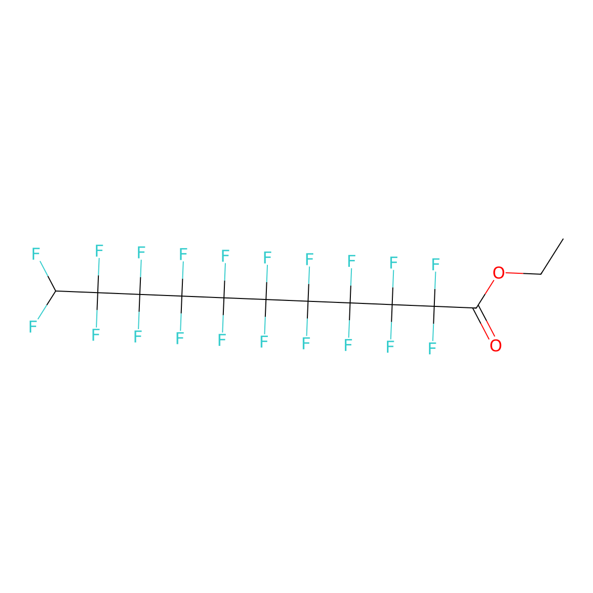 Ethyl 11H-perfluoroundecanoate molecular structure, CAS 1649-56-5
