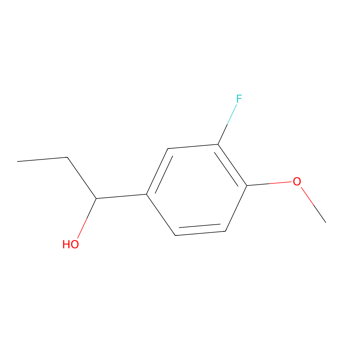 1-(3-Fluoro-4-methoxyphenyl)propan-1-ol molecular structure, CAS 1649-96-3