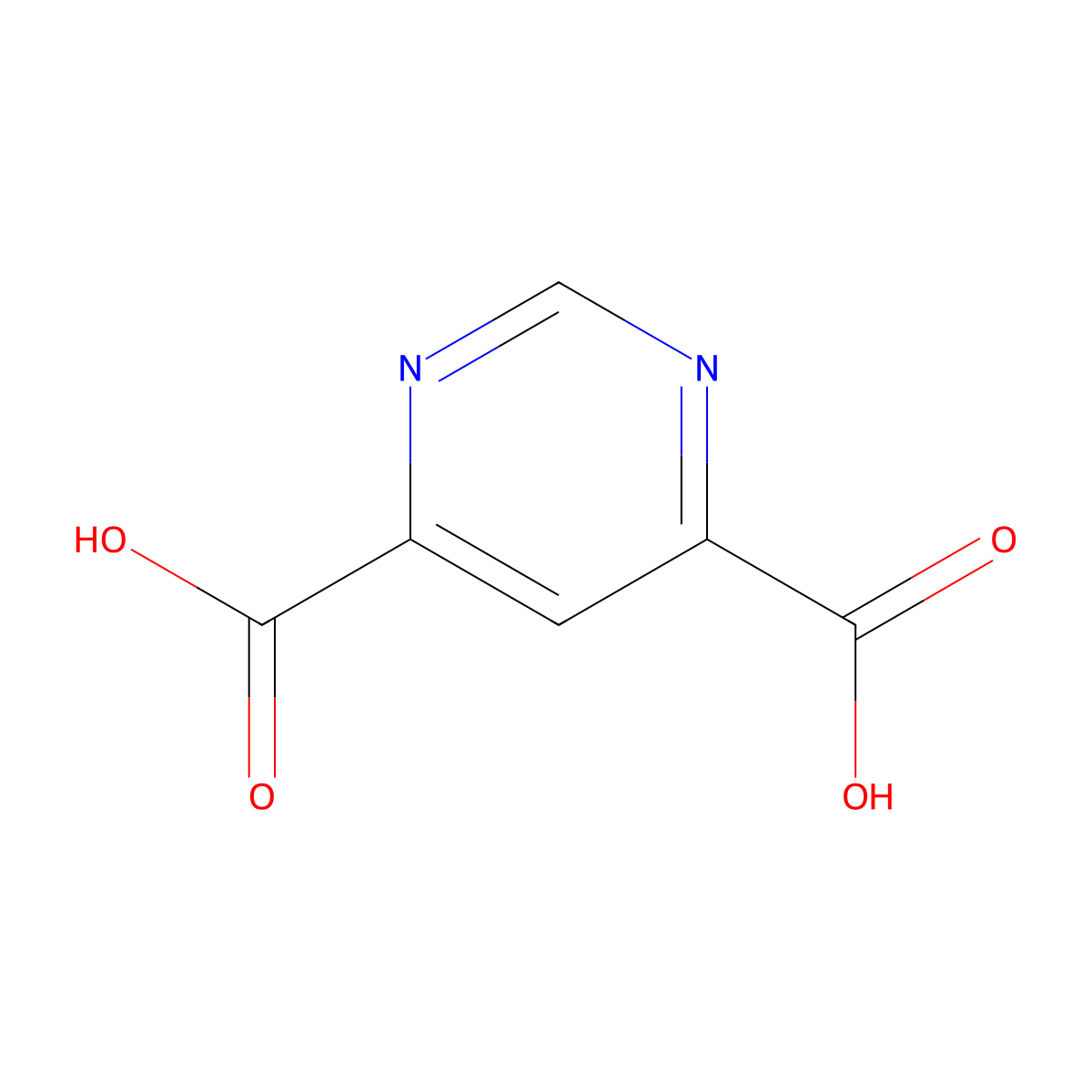 Pyrimidine-4,6-dicarboxylic acid molecular structure, CAS 16490-02-1