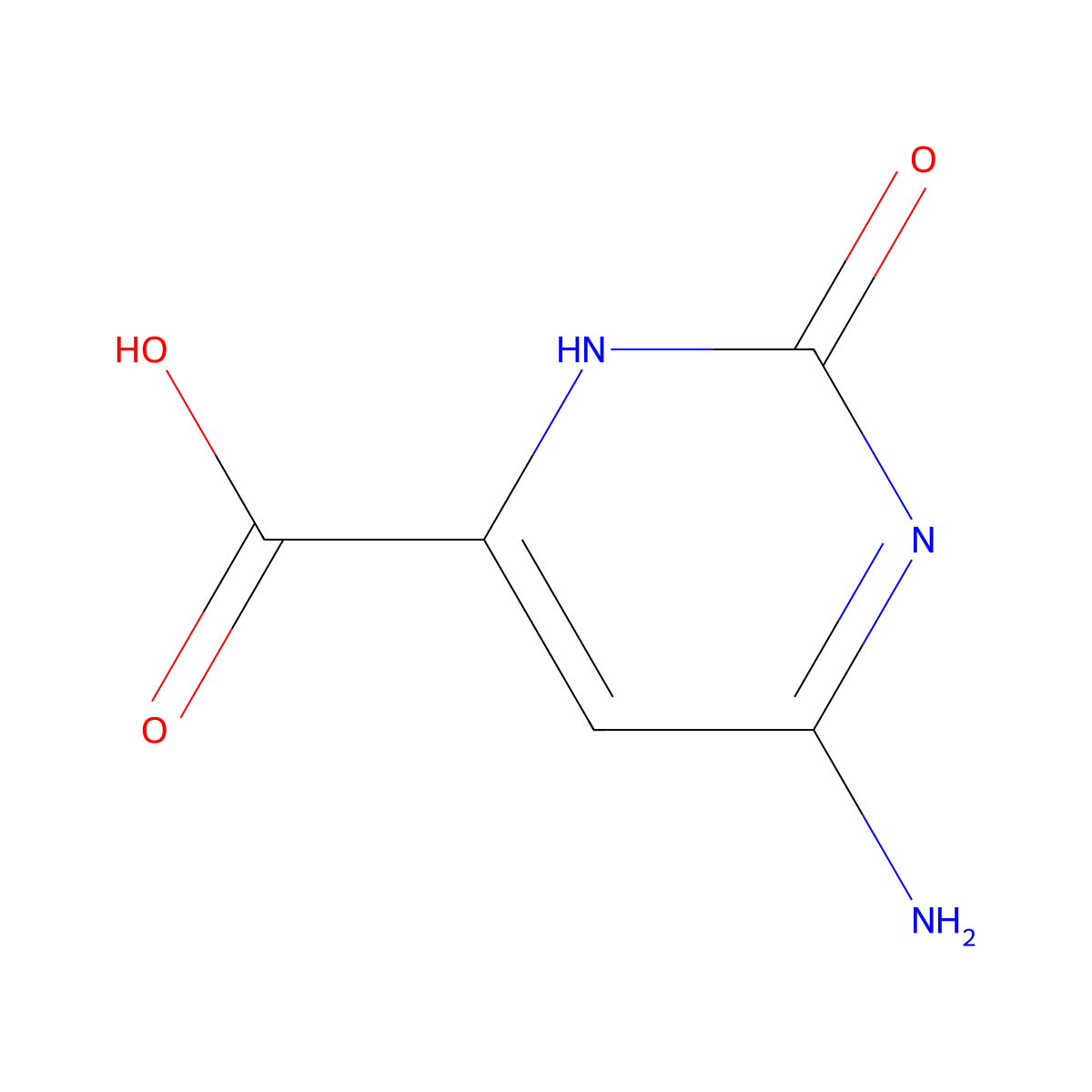6-Amino-2-oxo-2,3-dihydropyrimidine-4-carboxylic acid molecular structure, CAS 16490-05-4
