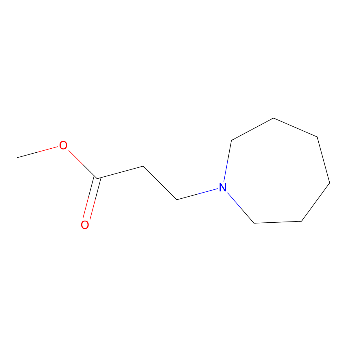 Methyl 3-(azepan-1-yl)propanoate molecular structure, CAS 16490-89-4