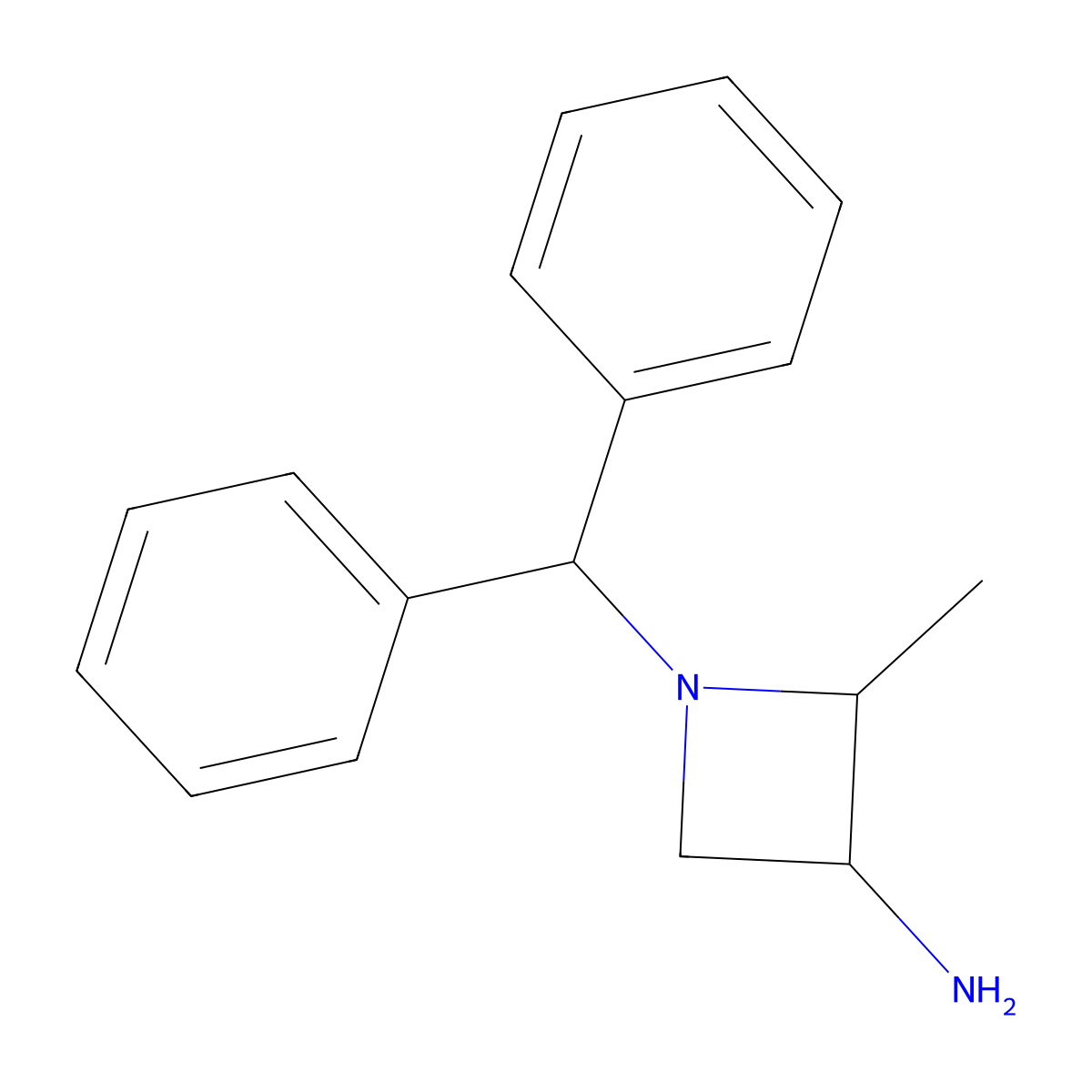 (2S,3S)-1-benzhydryl-2-methyl-azetidin-3-amine molecular structure, CAS 164906-71-2