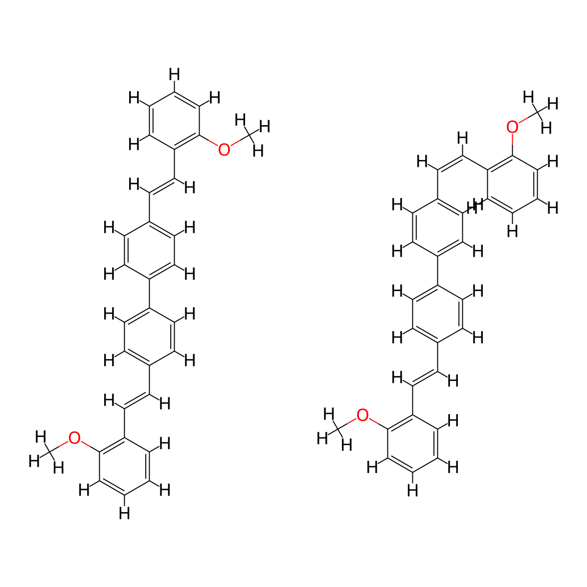 1-methoxy-2-[(Z)-2-[4-[4-[(E)-2-(2-methoxyphenyl)ethenyl]phenyl]phenyl]ethenyl]benzene;1-methoxy-2-[(E)-2-[4-[4-[(E)-2-(2-methoxyphenyl)ethenyl]phenyl]phenyl]ethenyl]benzene molecular structure, CAS 164908-53-6