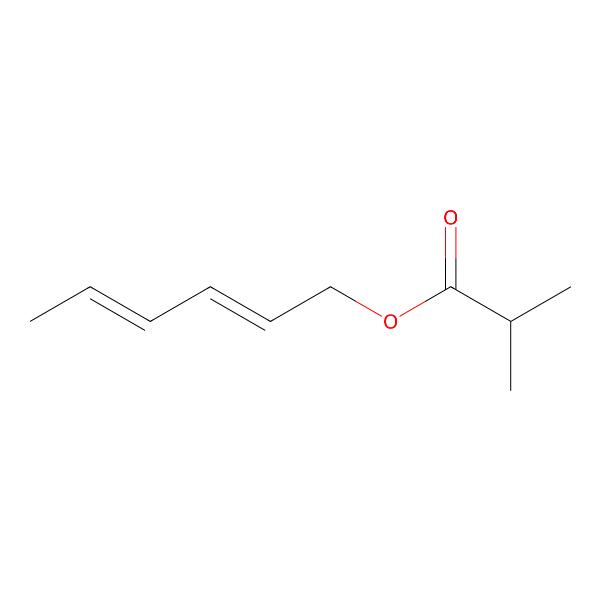 Propanoic acid, 2-methyl-, 2,4-hexadien-1-yl ester molecular structure, CAS 16491-24-0