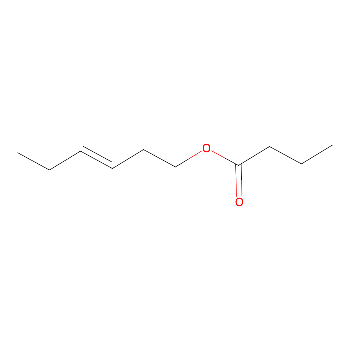 cis-3-Hexenyl butanoate molecular structure, CAS 16491-36-4